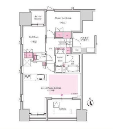プレシス東麻布 6階 間取り図