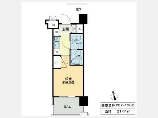 レジディア新宿御苑 1004 間取り図