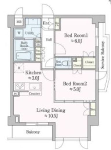 テラス都立大学 201 間取り図