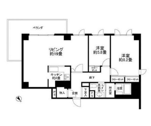 広尾ガーデンヒルズ 6階 間取り図