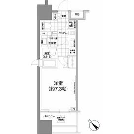 パークハビオ武蔵小山 201 間取り図