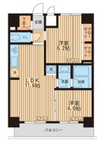 KDXレジデンス入谷 1302 間取り図