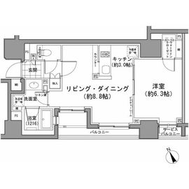 パークハビオ八丁堀 705 間取り図