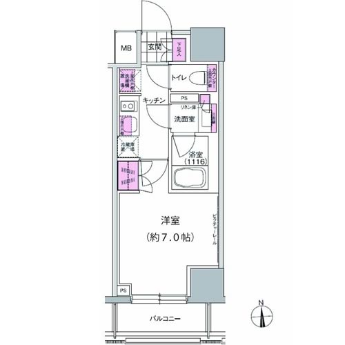 プレジリア東日本橋 201 間取り図