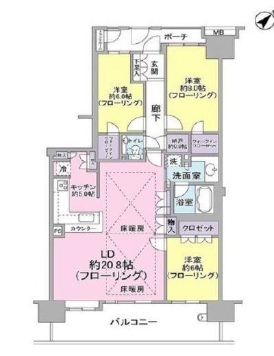 ニュートンプレイス 15階 間取り図