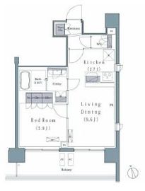 プレジリア新富町 307 間取り図