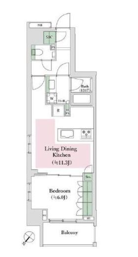 オープンレジデンシア日本橋馬喰町 11階 間取り図