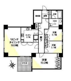 ペアシティルネッサンス 11階 間取り図