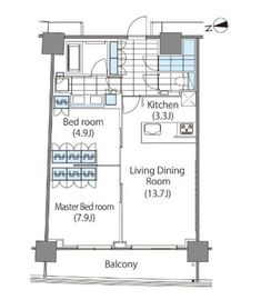 コンフォリア新宿イーストサイドタワー 1211 間取り図