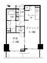 グローリオ白金高輪 6階 間取り図