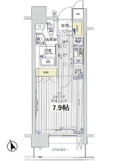 レックス海岸通りレジデンス 5階 間取り図
