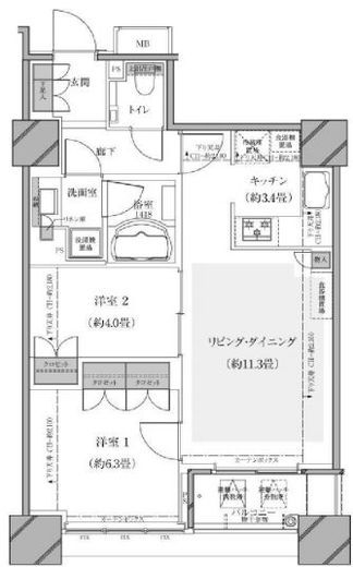 ザ・湾岸タワーレックスガーデン 12階 間取り図