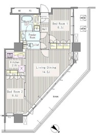 ユニゾンタワー 3008 間取り図