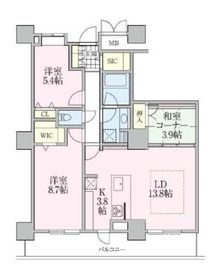 ロイヤルパークスタワー南千住 3012 間取り図