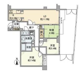 高輪・伊皿子坂ハイツ 1階 間取り図