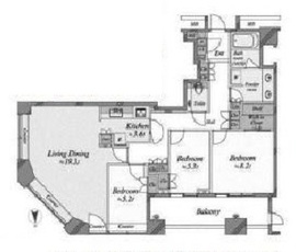 芝浦アイランド ケープタワー 19階 間取り図