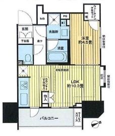 ザ・パークハウスアーバンス御成門 10階 間取り図