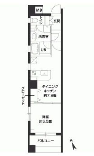 カスタリア新富町4 602 間取り図