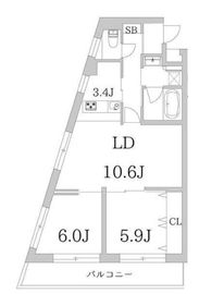 グランデュオ三軒茶屋4 201 間取り図