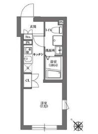 CARITAS不動前 204 間取り図