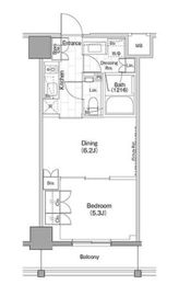 ザ・パークハビオ早稲田 405 間取り図