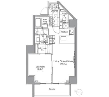 パークハビオ恵比寿 908 間取り図