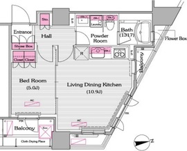 プライムアーバン新宿夏目坂タワーレジデンス 1505 間取り図