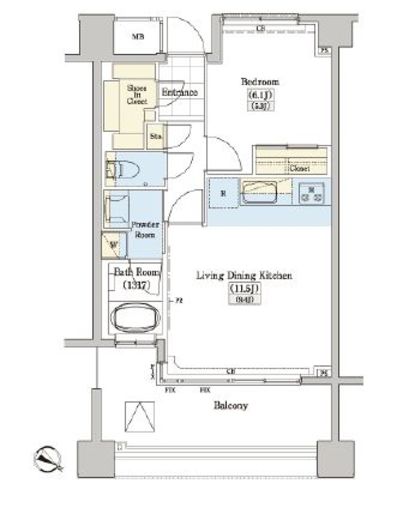 レジディアタワー上池袋 タワー棟 530 間取り図