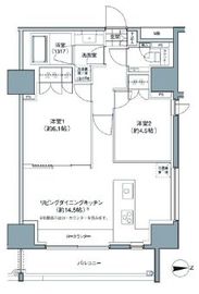 パークハビオ東中野 1101 間取り図