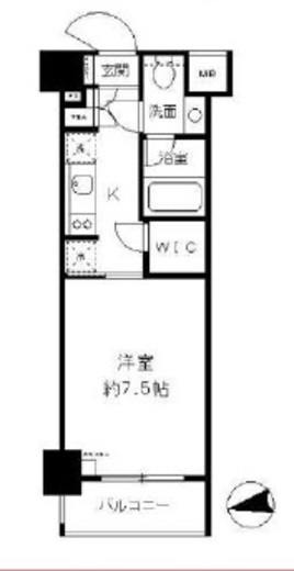 パークリュクス白金mono グレージュ 3階 間取り図