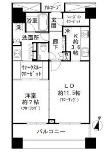 テラス渋谷美竹 15階 間取り図