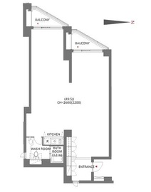 アークヒルズエグゼクティブタワー N711 間取り図