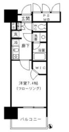 フォンテーヌ芝浦 1404 間取り図