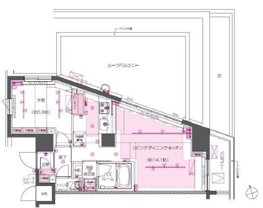 ZOOM戸越銀座 3階 間取り図
