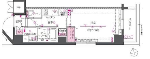 ZOOM戸越銀座 7階 間取り図