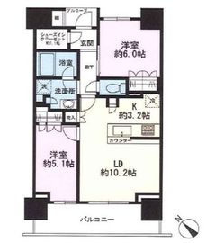 ザ・パークハウス月島ディアスタ 6階 間取り図