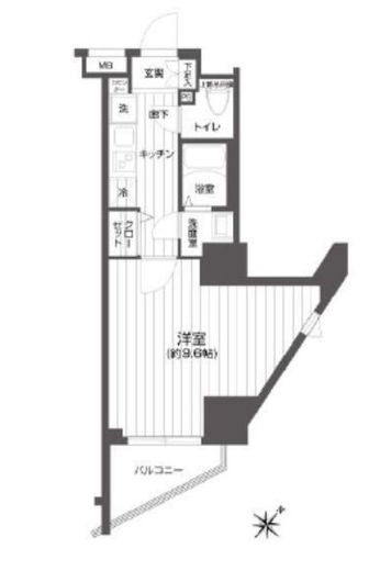 メイクスデザイン渋谷本町 2階 間取り図
