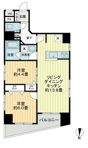 日本橋三越前アムフラット弐番館 2階 間取り図