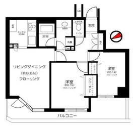 東急ドエルアルス目黒不動前 14階 間取り図