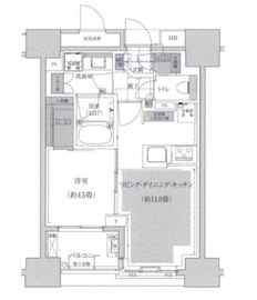 ルフォン築地ザ・レジデンス 4階 間取り図