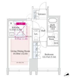 ラ・トゥール新宿グランド 2702 間取り図