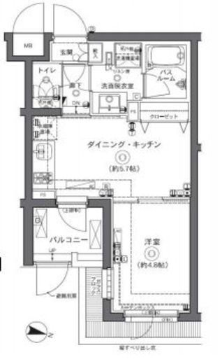 ZOOM中野坂上 2階 間取り図