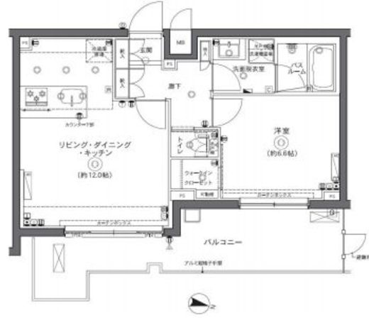 ZOOM中野坂上 5階 間取り図