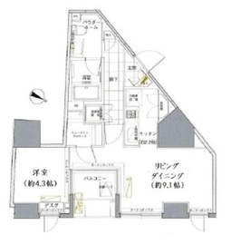 ベルドゥムール東京八丁堀 10階 間取り図