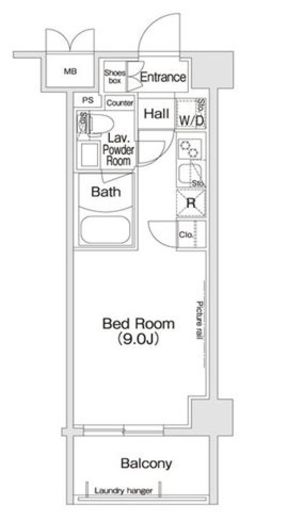 コンフォリア新宿 307 間取り図
