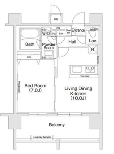 コンフォリア新宿 1001 間取り図