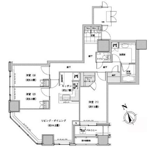 ウエストパークタワー池袋 2804 間取り図