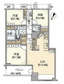 ブリリアマーレ有明 26階 間取り図