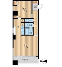 ドゥーエ清澄白河 405 間取り図
