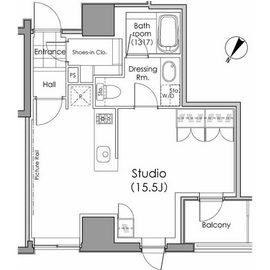 パークハビオ水天宮前 302 間取り図